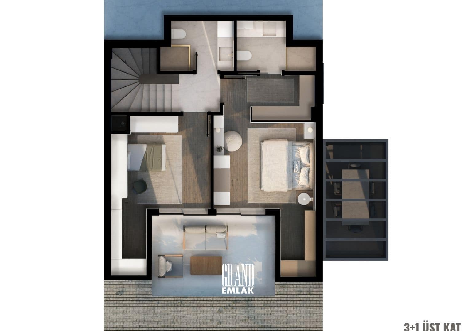 Konyaaltı Coordinat 24’te Teraslı Lüks 3+1 Satılık Dubleks Daire (40)