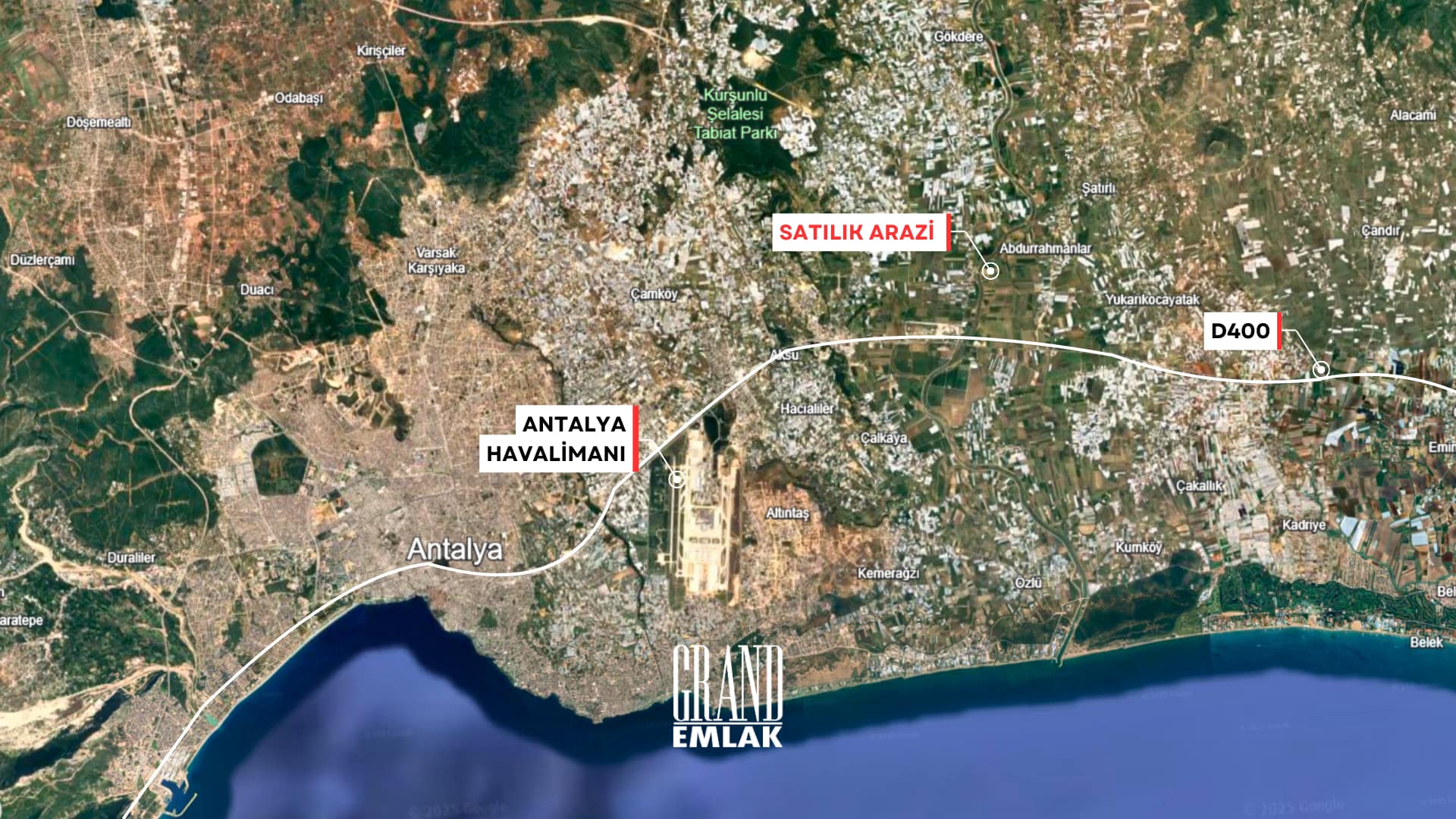 _Antalya, Aksu’da Nazmi İmar Planında 100’luk yola Cepheli 27.7 Dönüm Satılık Arazi logolu (3)