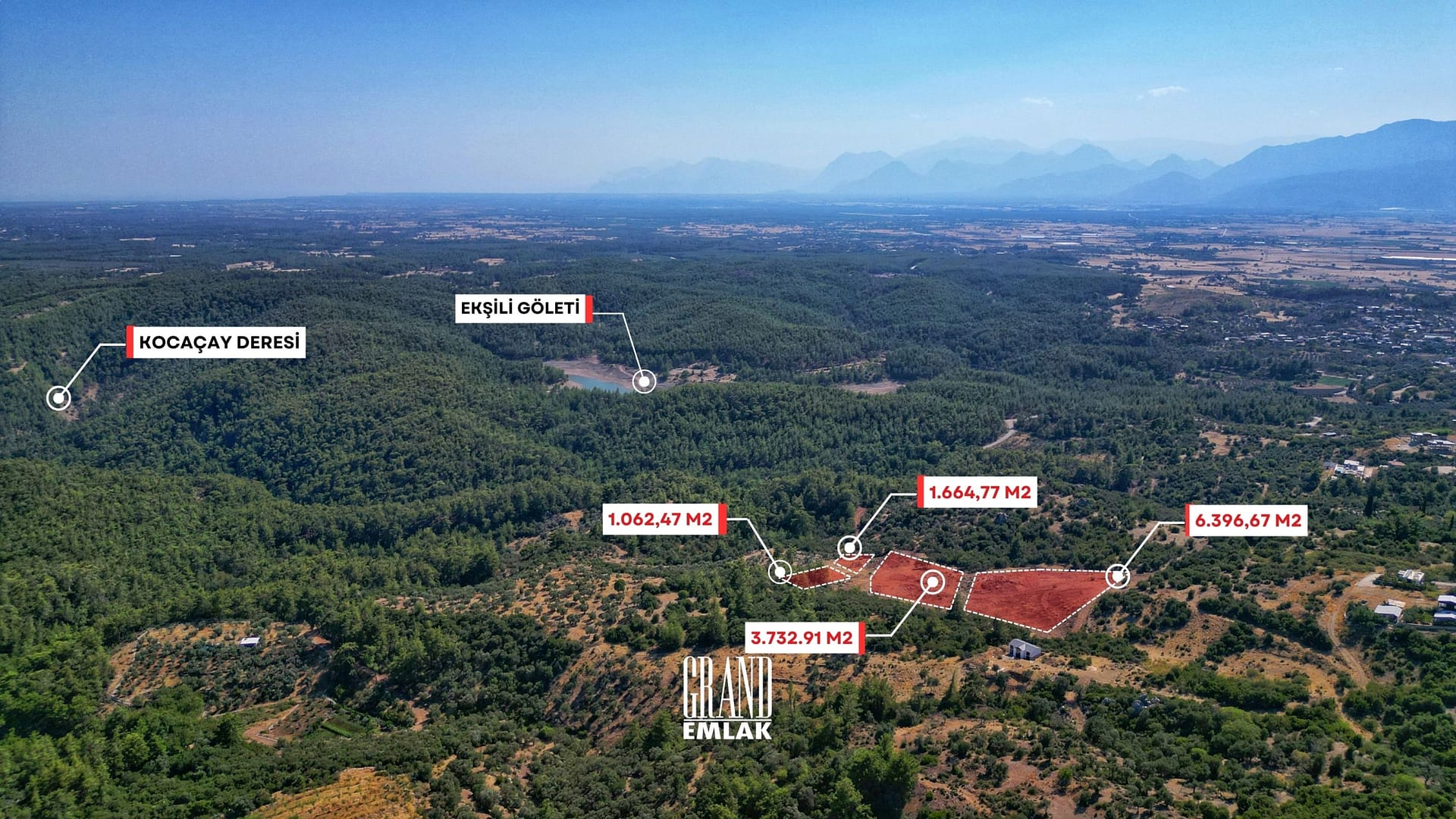 Antalya Döşemealtı Ekşili Göleti Yakını, Orman İçinde Yatırımlık Manzaralı Satılık 12.584 m2 Arsalar (8)