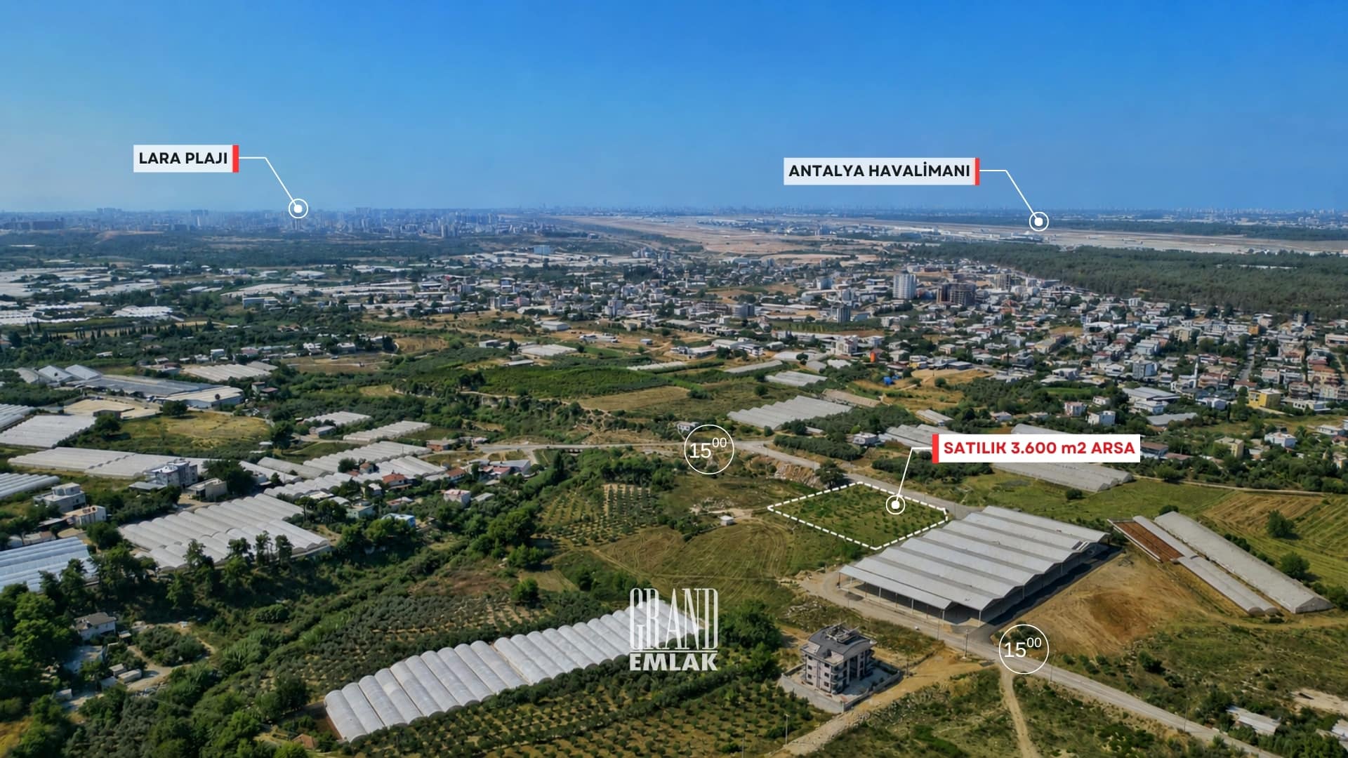 Antalya Güzelyurt’ta Konut İmarlı 3.600 m2 Satılık Köşe Parsel Arsa (2)