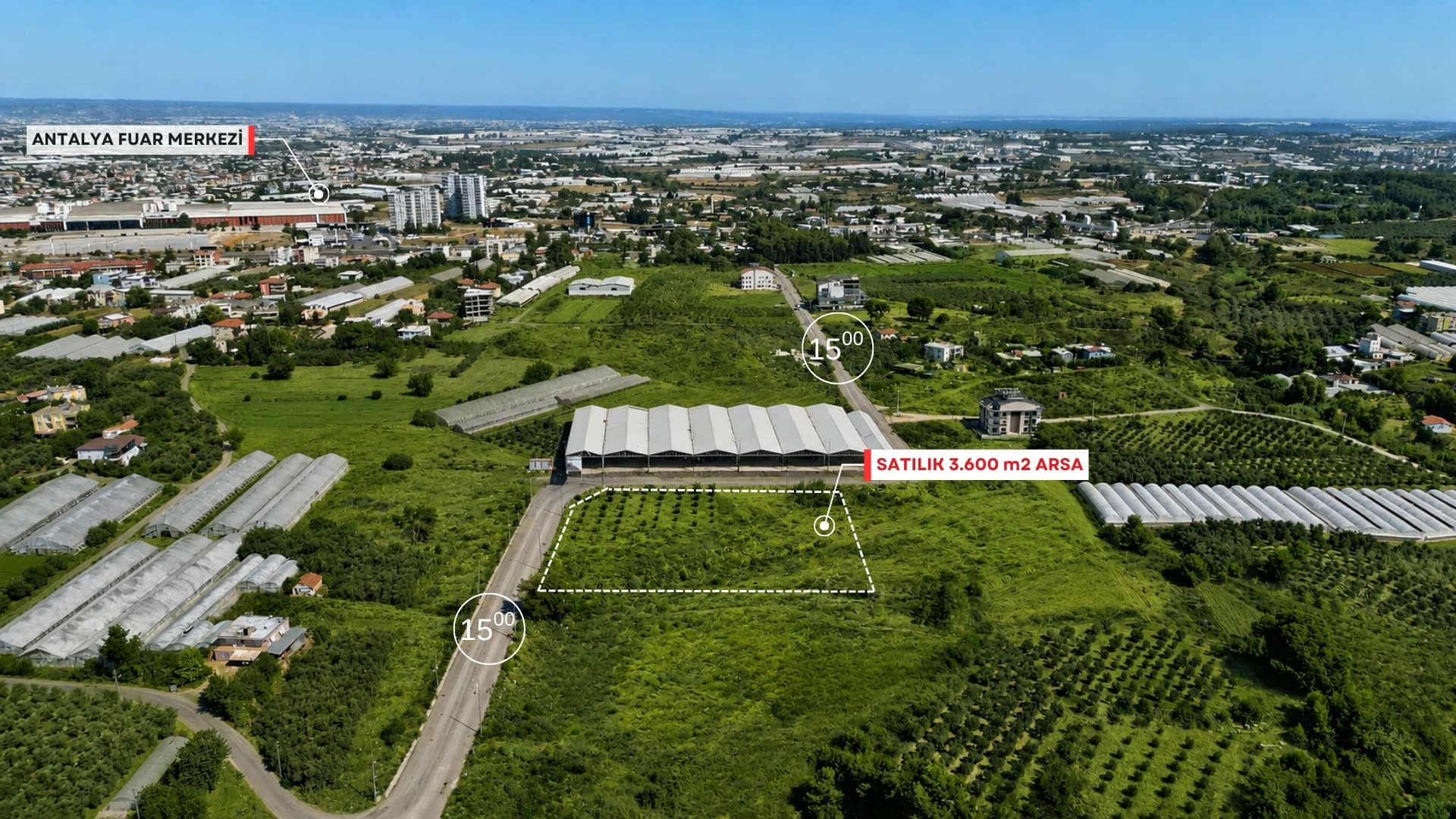 Antalya Güzelyurt’ta Konut İmarlı 3.600 m2 Satılık Köşe Parsel Arsa (3)
