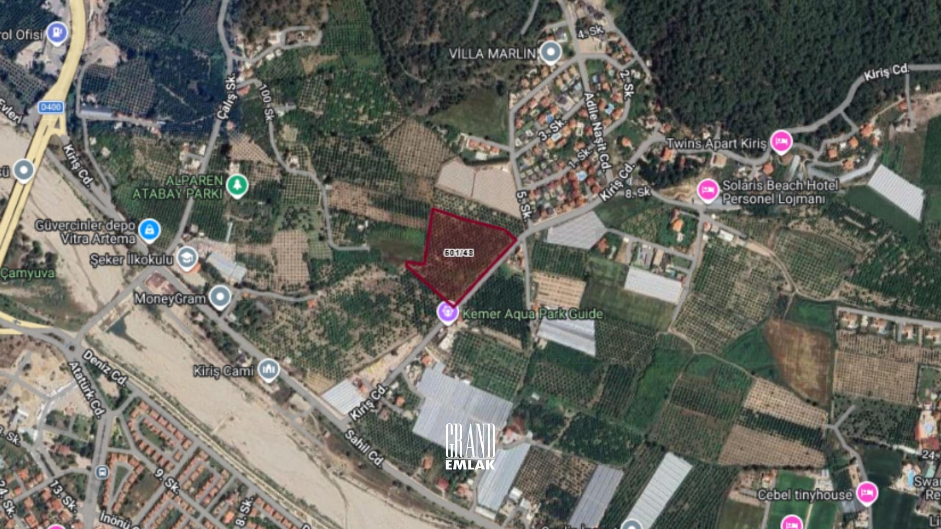 Kemer Kiriş’te Kiriş Caddesi’ne 185 m Cepheli, Plaja 2 Km Satılık 21.907 m² Narenciye Bahçesi (5)